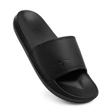 SKINRUMA Sendal Selop Karet Distro Pria Wanita Small Logo Hitam Fullblack